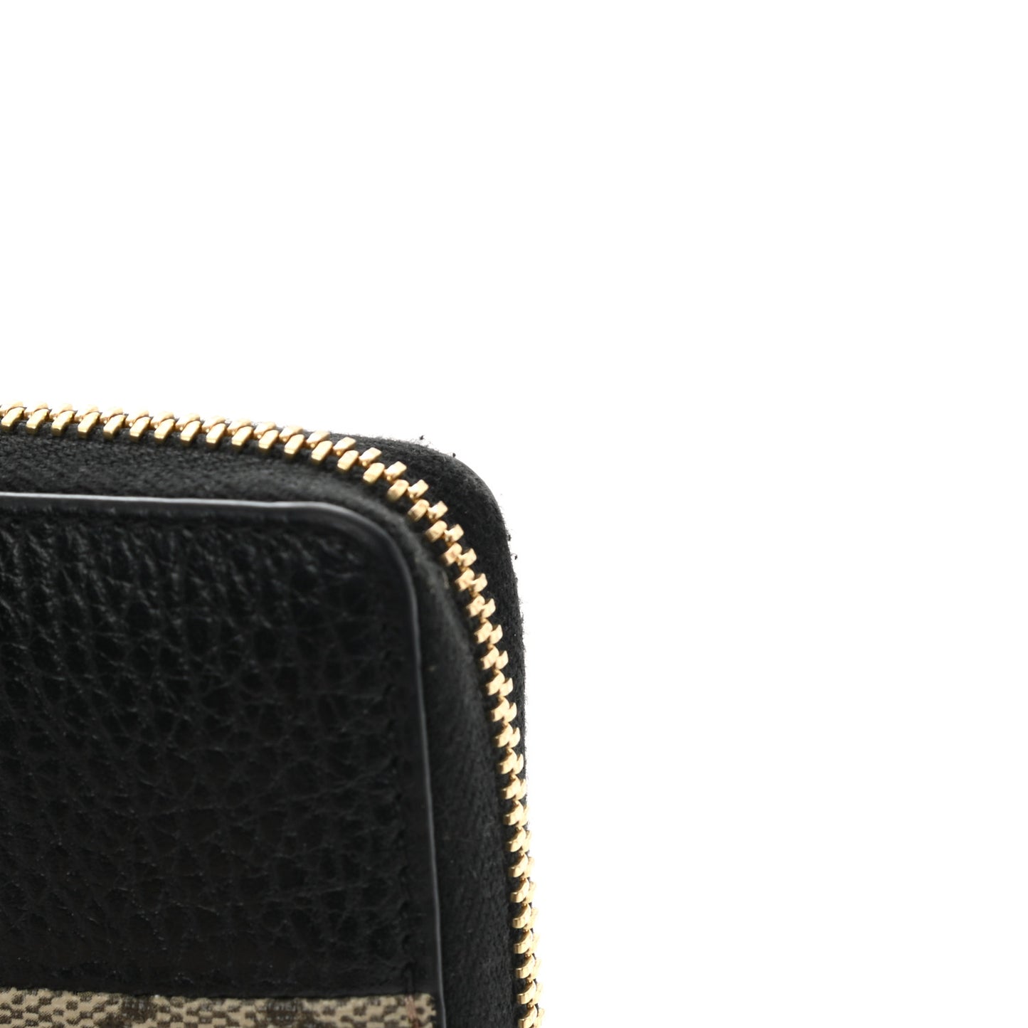 Dollar Calfskin GG Supreme Monogram GG Marmont Zip Around Wallet Black Beige Ebony