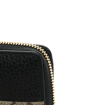 Gucci Dollar Calfskin GG Supreme Monogram GG Marmont Zip Around Wallet Black Beige Ebony 11 of 12