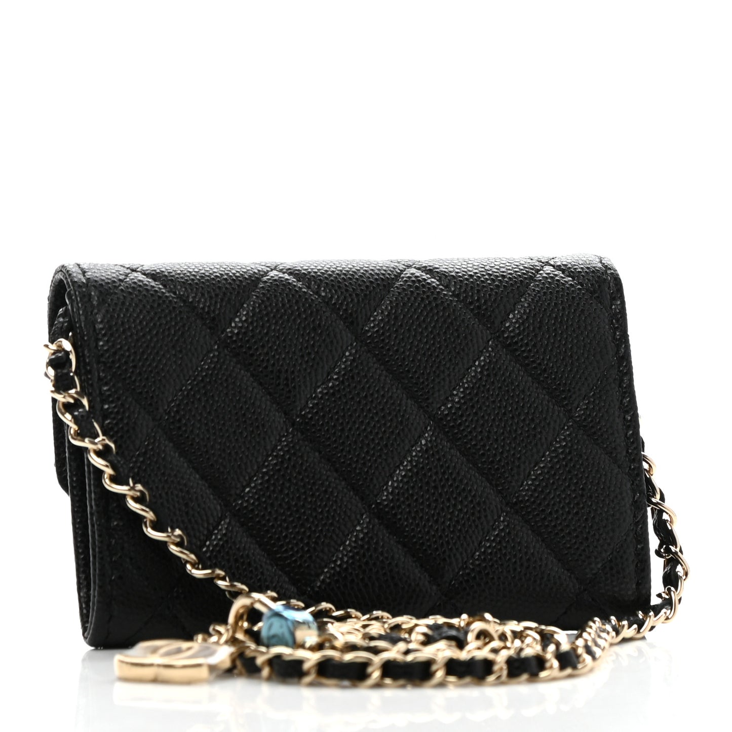Caviar Quilted Flap Classic Belt Bag Black
