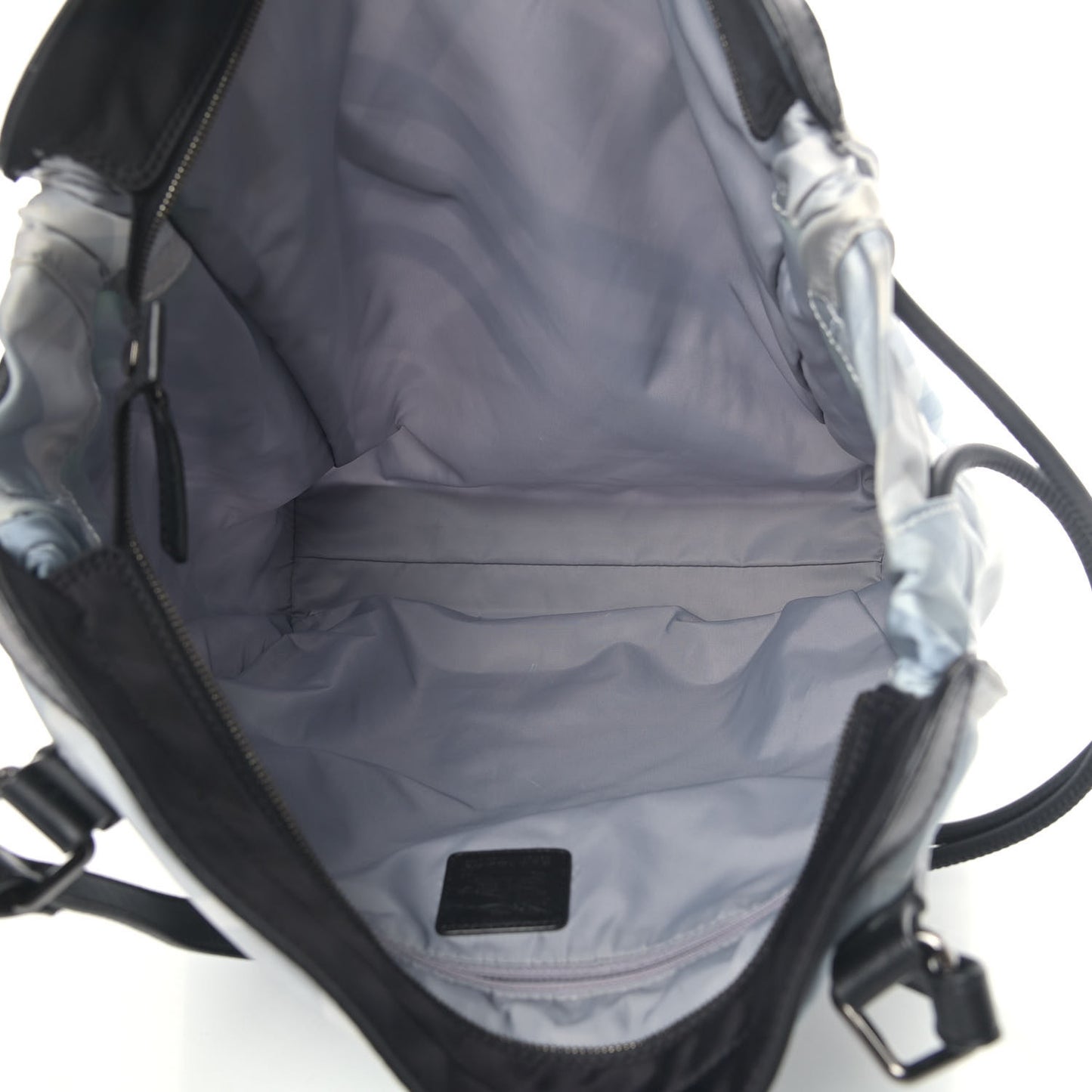 Nylon Check Buckleigh Packable Tote Light Blue