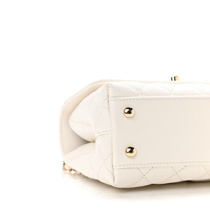 Chanel Caviar Quilted Mini Coco Handle Flap White 9 of 11
