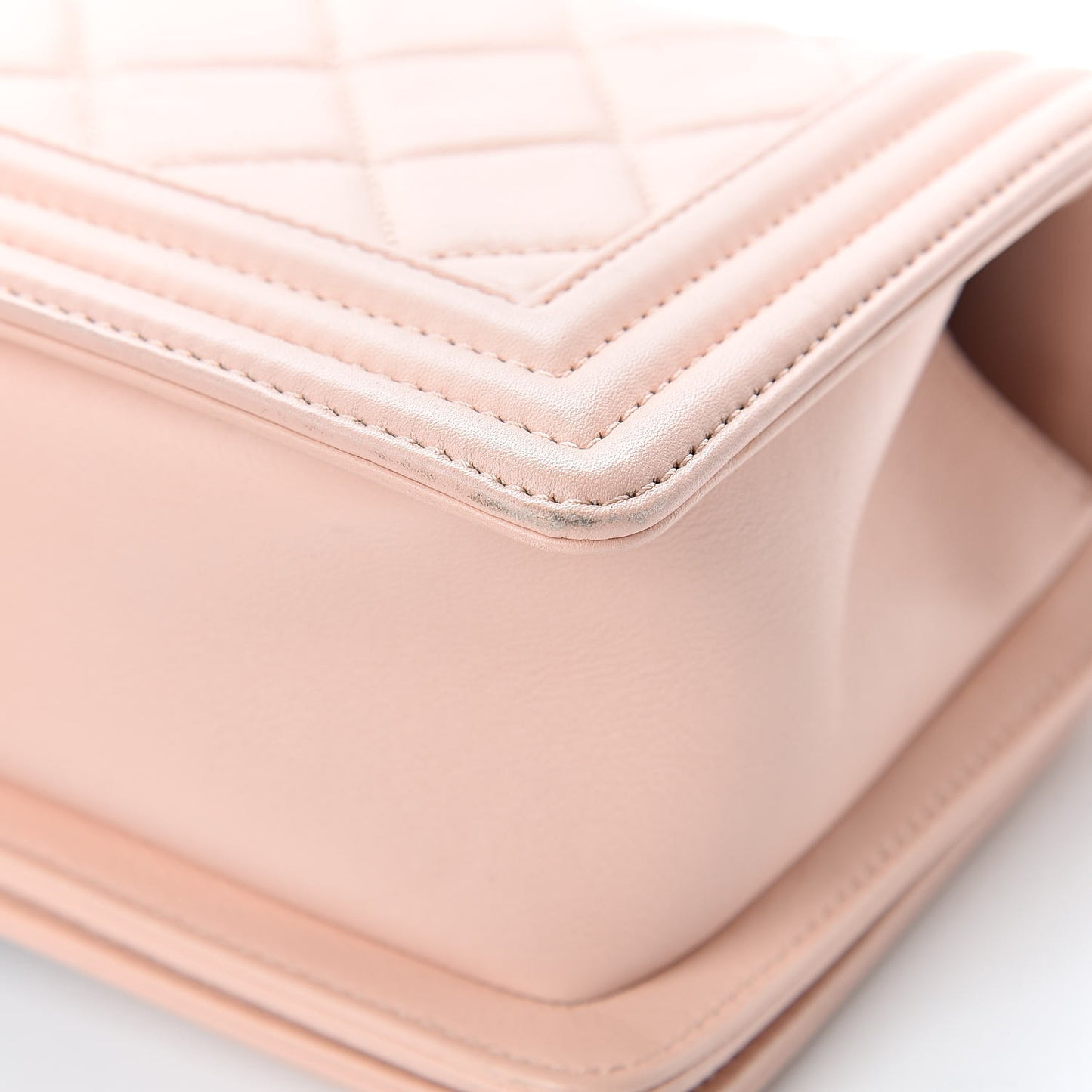 Lambskin Quilted Small Boy Flap Light Pink