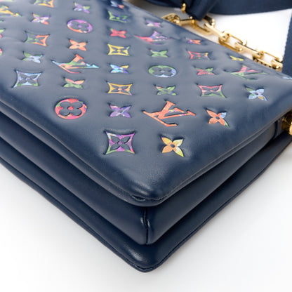 Louis Vuitton Lambskin Embossed Monogram LV Garden Coussin PM Navy 11 of 12