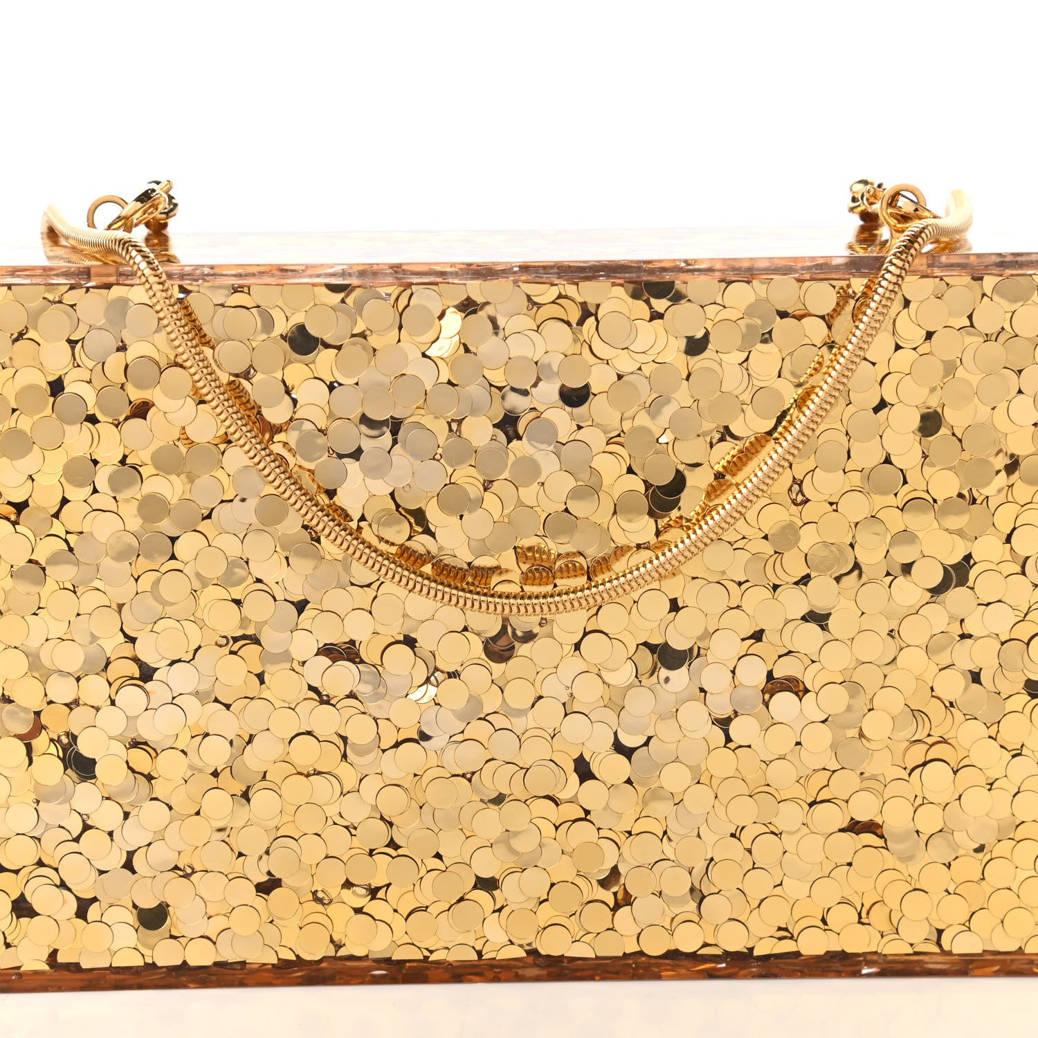 Tom Ford Sequin Plexiglass Lipstick Minaudiere Clutch Gold 10 of 11