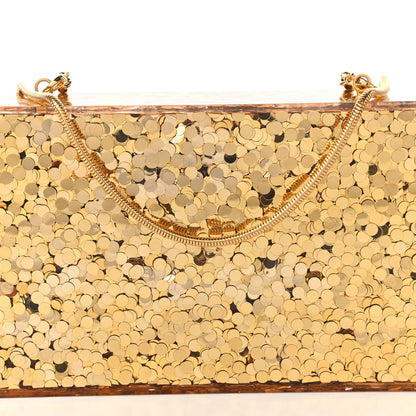 Tom Ford Sequin Plexiglass Lipstick Minaudiere Clutch Gold 10 of 11