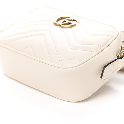 Gucci Calfskin Matelasse Mini GG Marmont Chain Shoulder Bag White 8 of 9