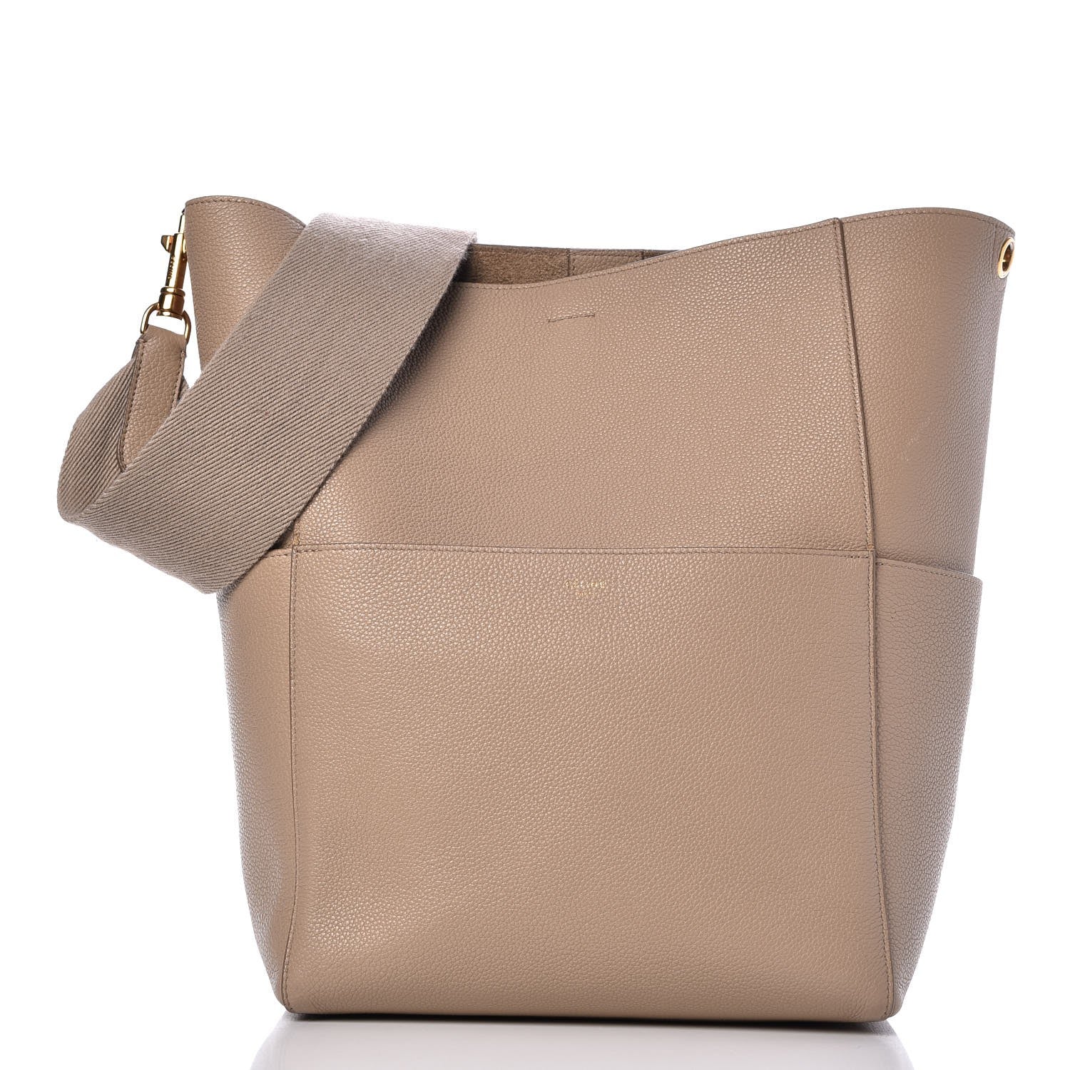 Celine Soft Grained Calfskin Sangle Bucket Bag Dune 1 of 10