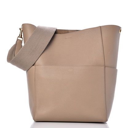 Celine Soft Grained Calfskin Sangle Bucket Bag Dune 1 of 10