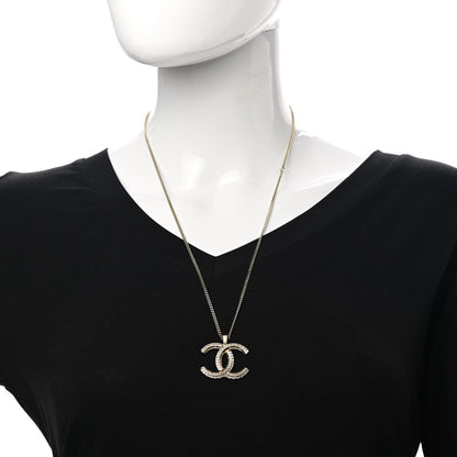 Chanel Baguette Crystal Logo CC Chain Necklace Gold 2 of 5