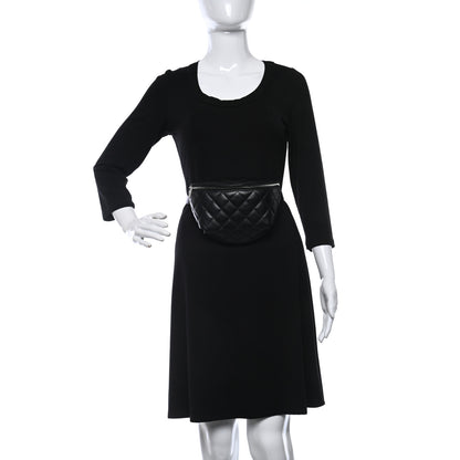 Chanel Lambskin Quilted Waist Belt Bag Black 2 of 9