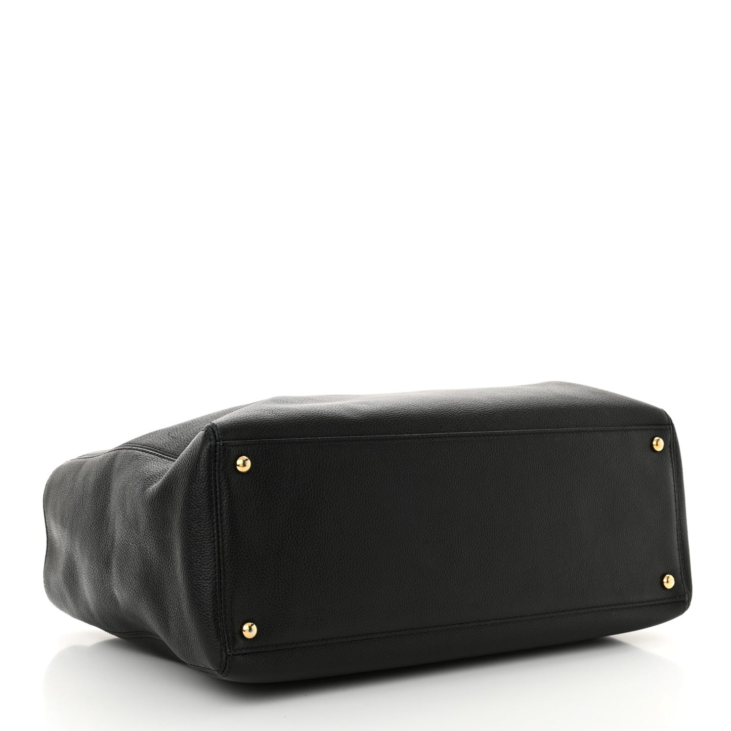 Calfskin Cerf Executive Shopper Tote Black