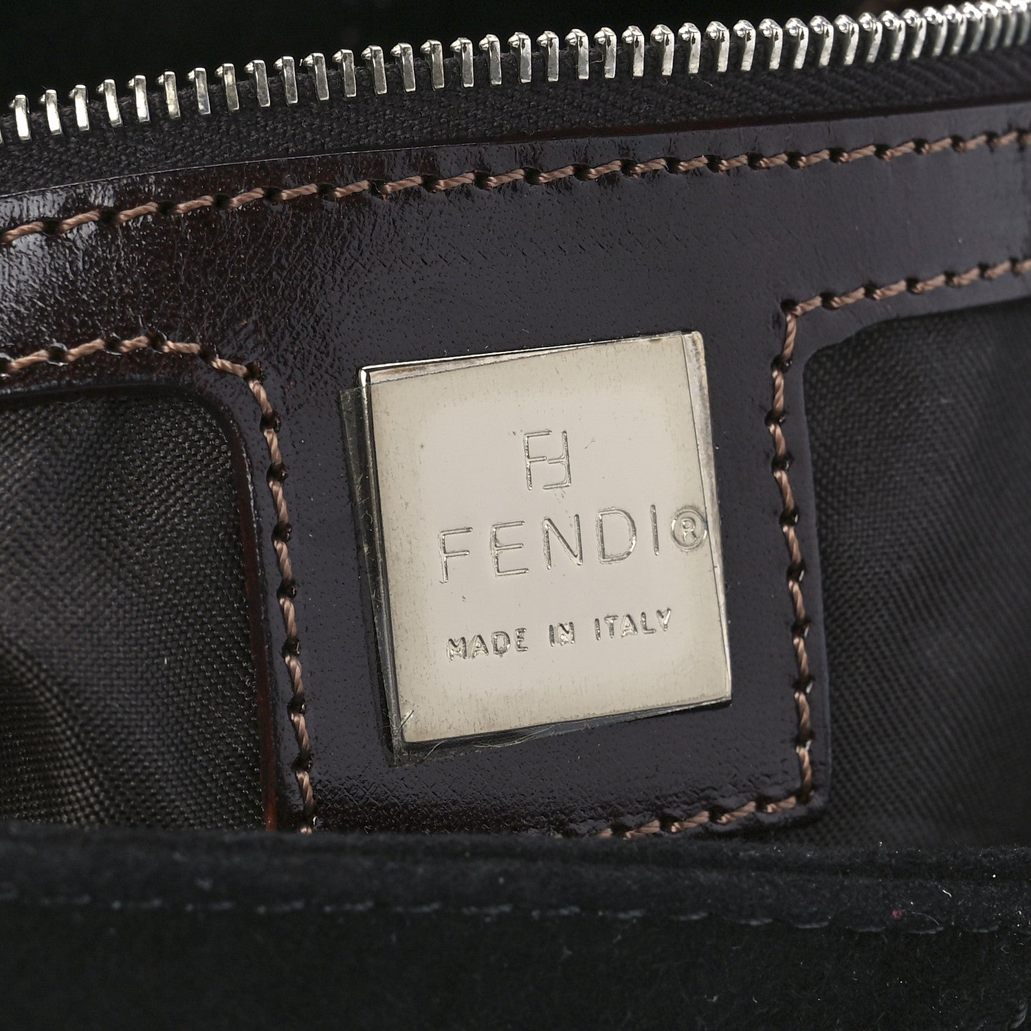 Fendi Suede Calfskin Mama Baguette Black 6 of 13