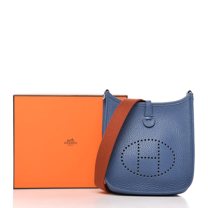 Hermes Taurillon Clemence Amazone Evelyne TPM Bleu Agate Cuivre 9 of 9