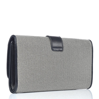 Saint Laurent Metallic Mesh Calfskin Classic Y Ligne Clutch Silver Black 3 of 12