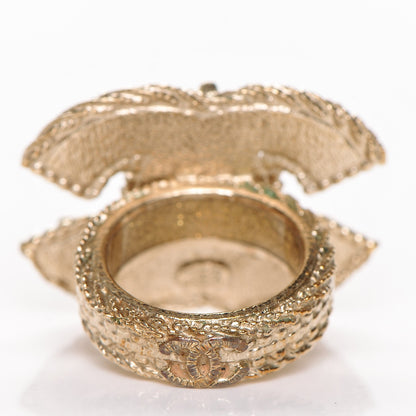 Chanel Pearl CC Ring 6.5 Gold 4 of 5