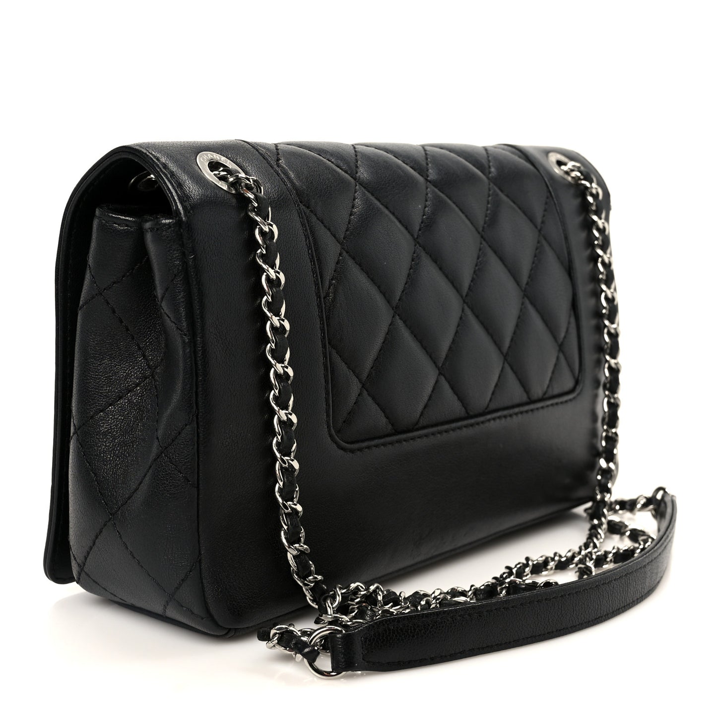 Sheepskin Quilted Medium Vintage Mademoiselle Flap Black