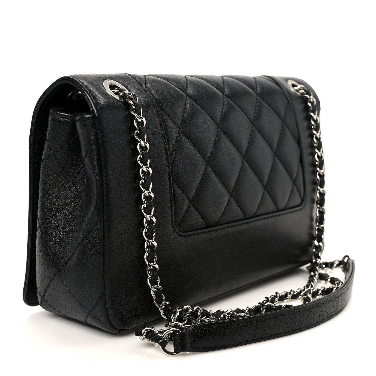 Chanel Sheepskin Quilted Medium Vintage Mademoiselle Flap Black 3 of 11