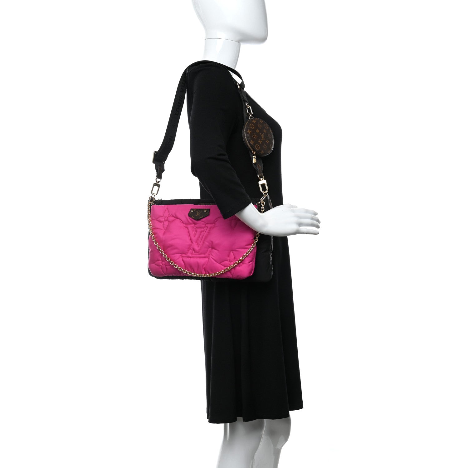 Louis Vuitton Econyl Monogram Pillow Maxi Multi Pochette Accessories Black Fuchsia 2 of 17