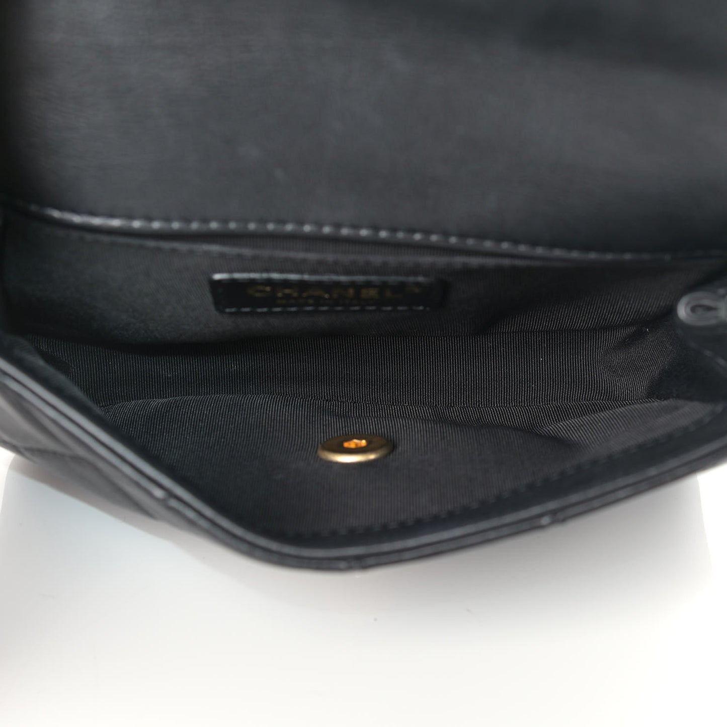 Calfskin Quilted Flap Waist Bag Black