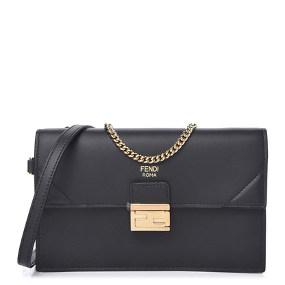 Fendi Vitello Grace Matte Kan U Wallet On Chain Black 1 of 11