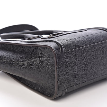 Celine Drummed Calfskin Nano Luggage Black 8 of 9