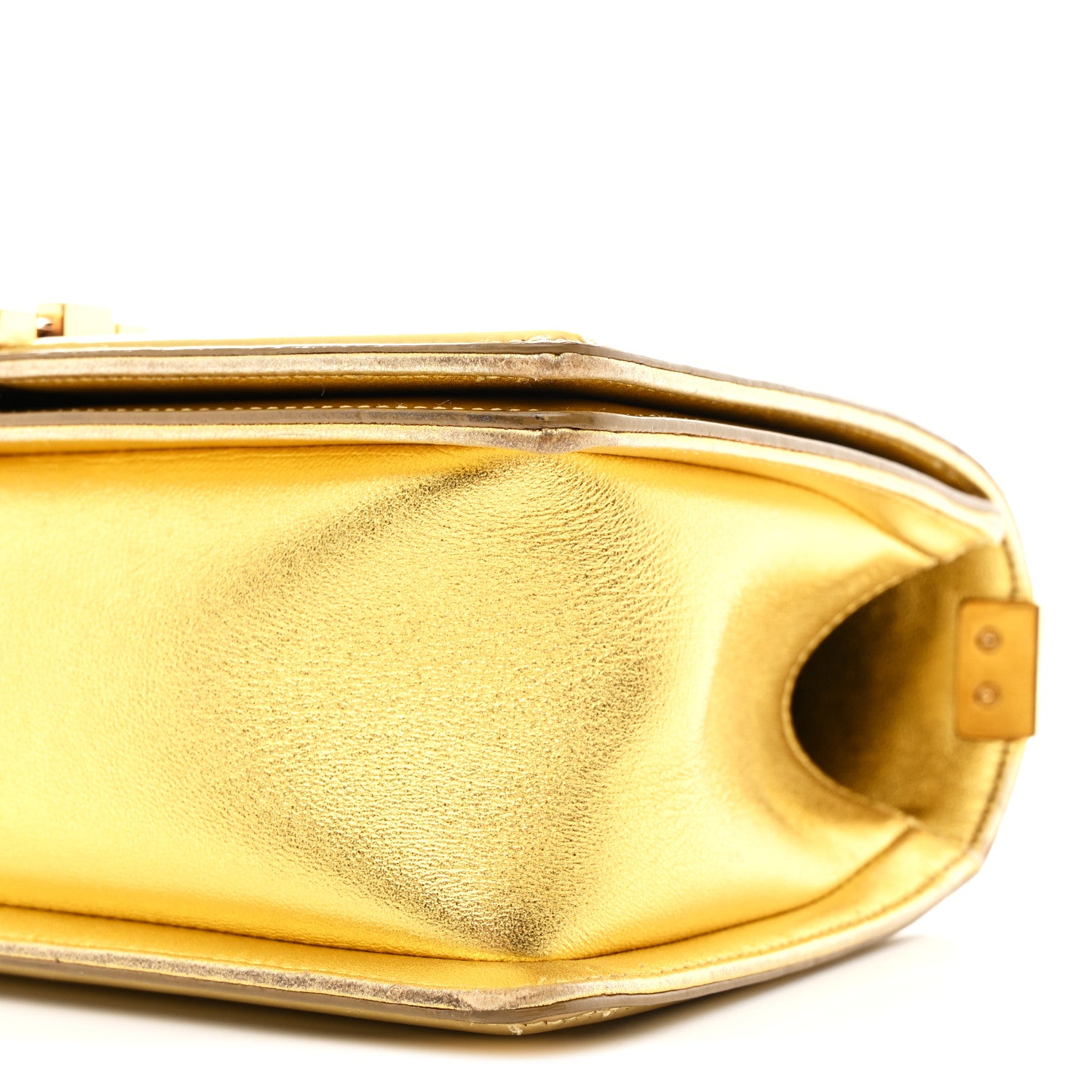 Chanel Metallic Patent Calfskin Quilted Medium Boy Flap Gold 10 of 15