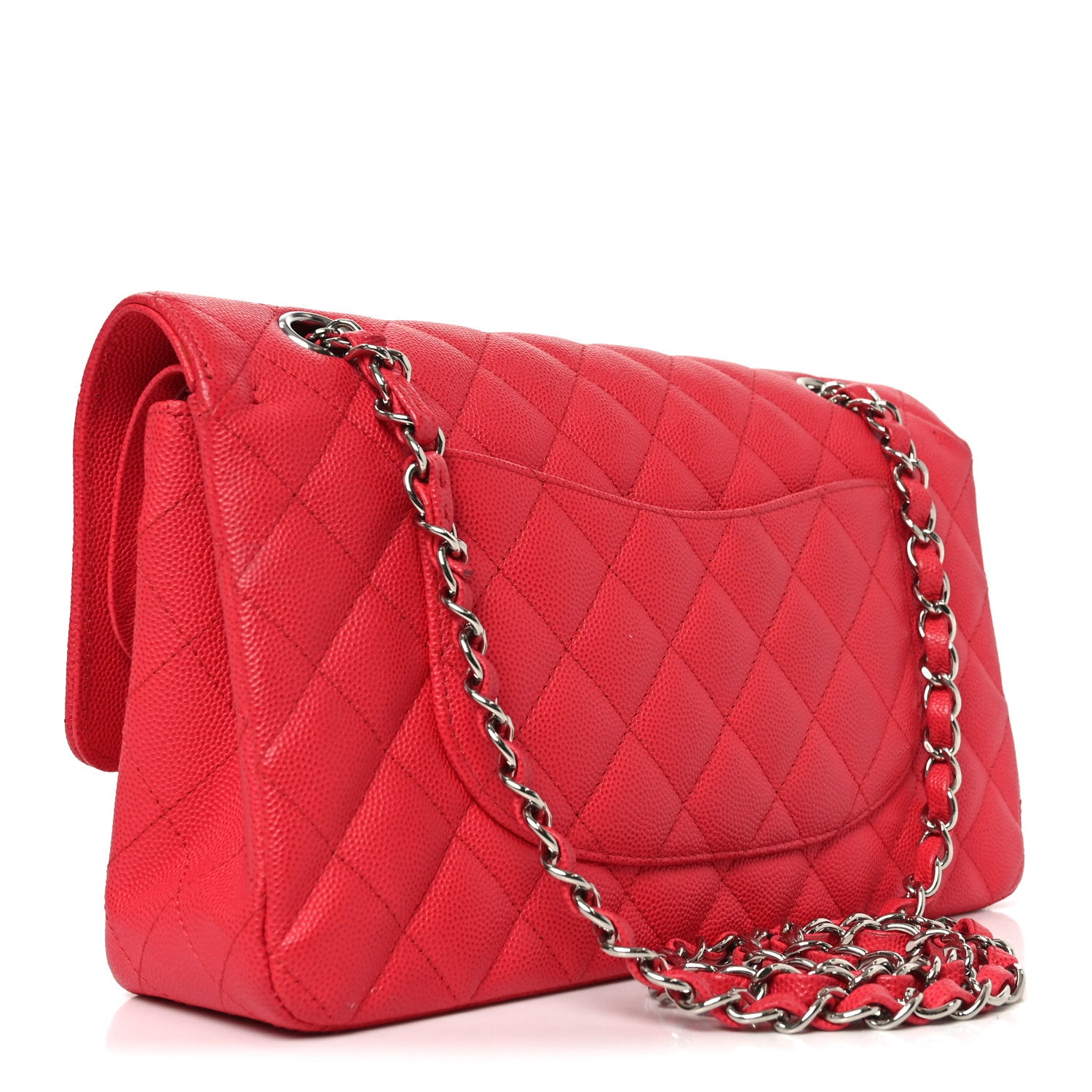Chanel Caviar Quilted Medium Double Flap Dark Pink 3 of 10