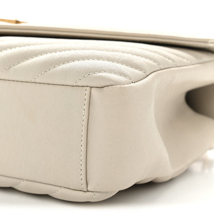 Saint Laurent Sheepskin Matelasse Chevron Monogram Medium College Bag Crema Soft 10 of 12