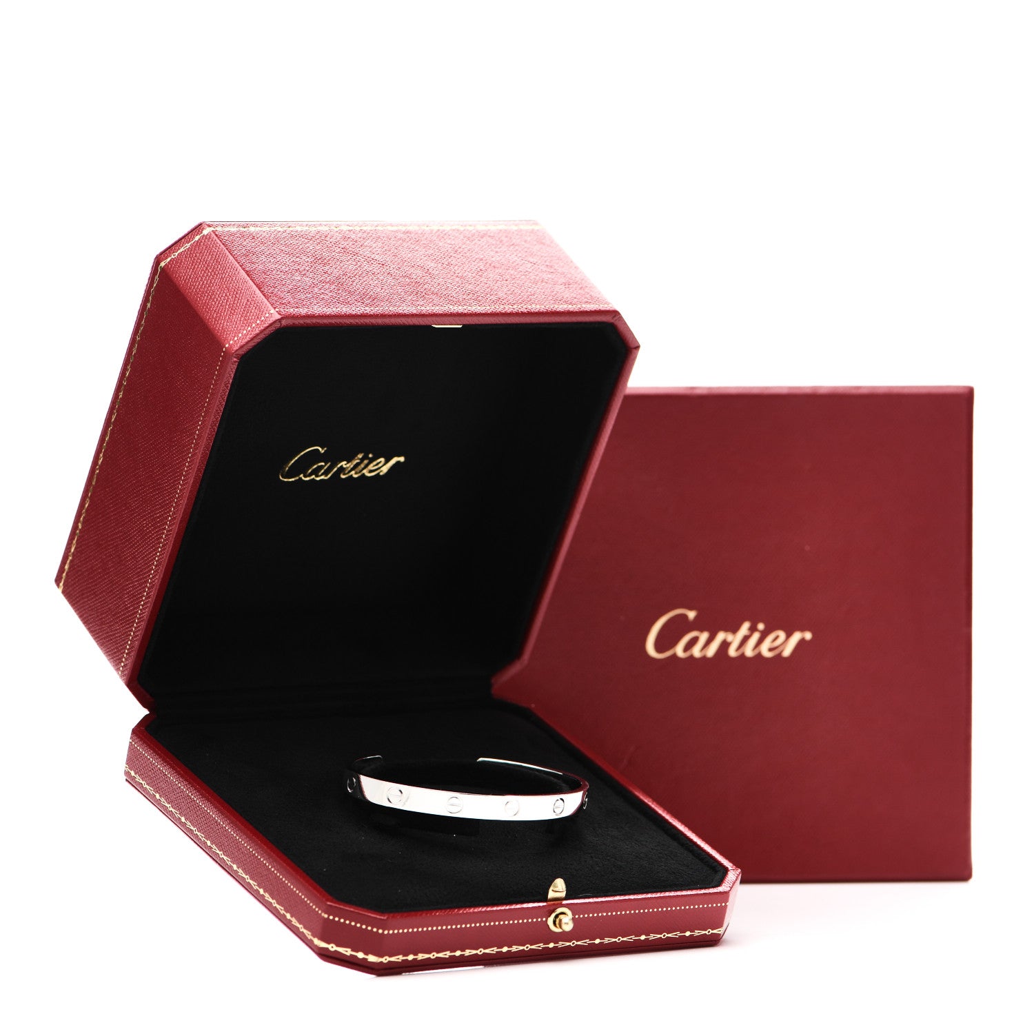 Cartier 18K White Gold LOVE Cuff Bracelet 18 4 of 4