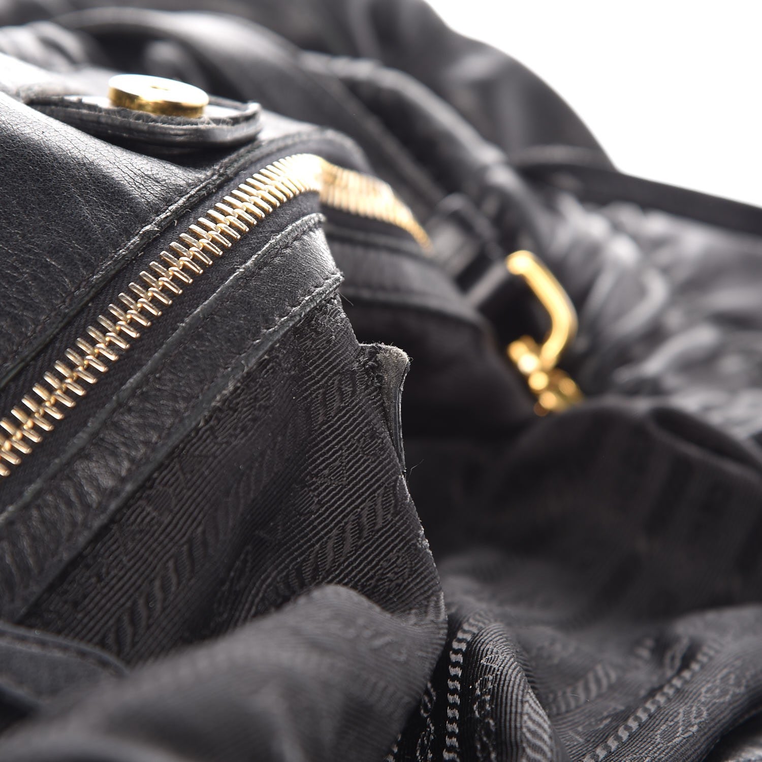 Prada Nappa Gaufre Tote Black 11 of 17