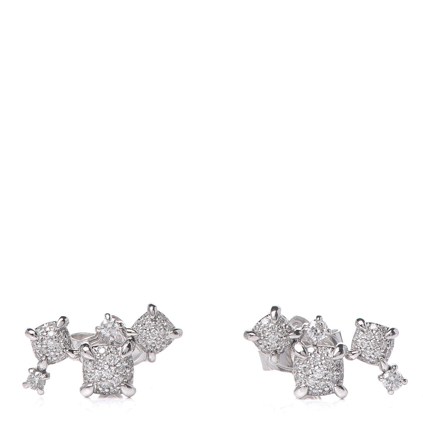18K White Gold Diamond Precious Chatelaine Climber Earrings