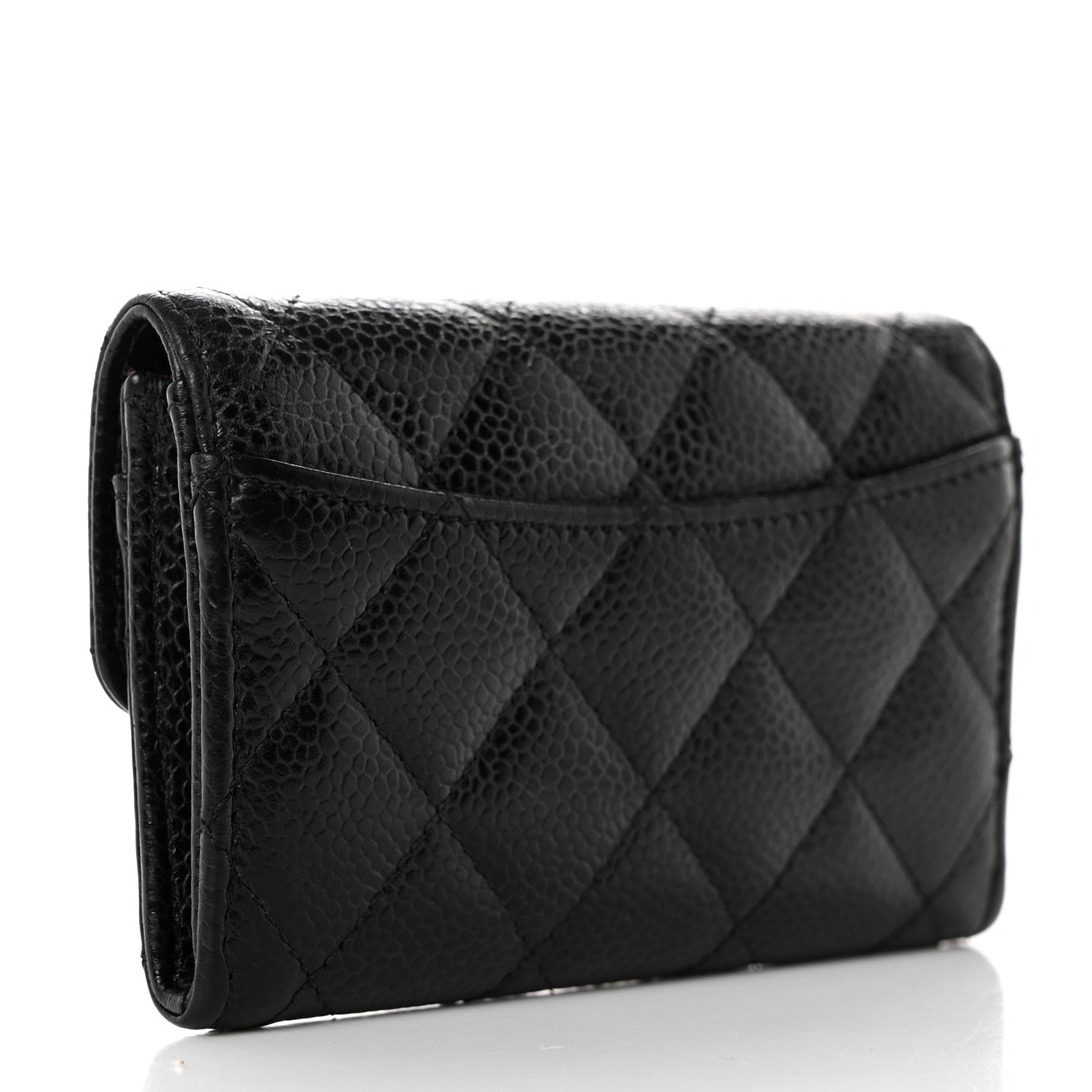 Chanel Caviar Quilted Flap Card Holder Wallet Black 3 of 12