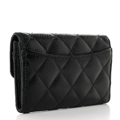 Chanel Caviar Quilted Flap Card Holder Wallet Black 3 of 12