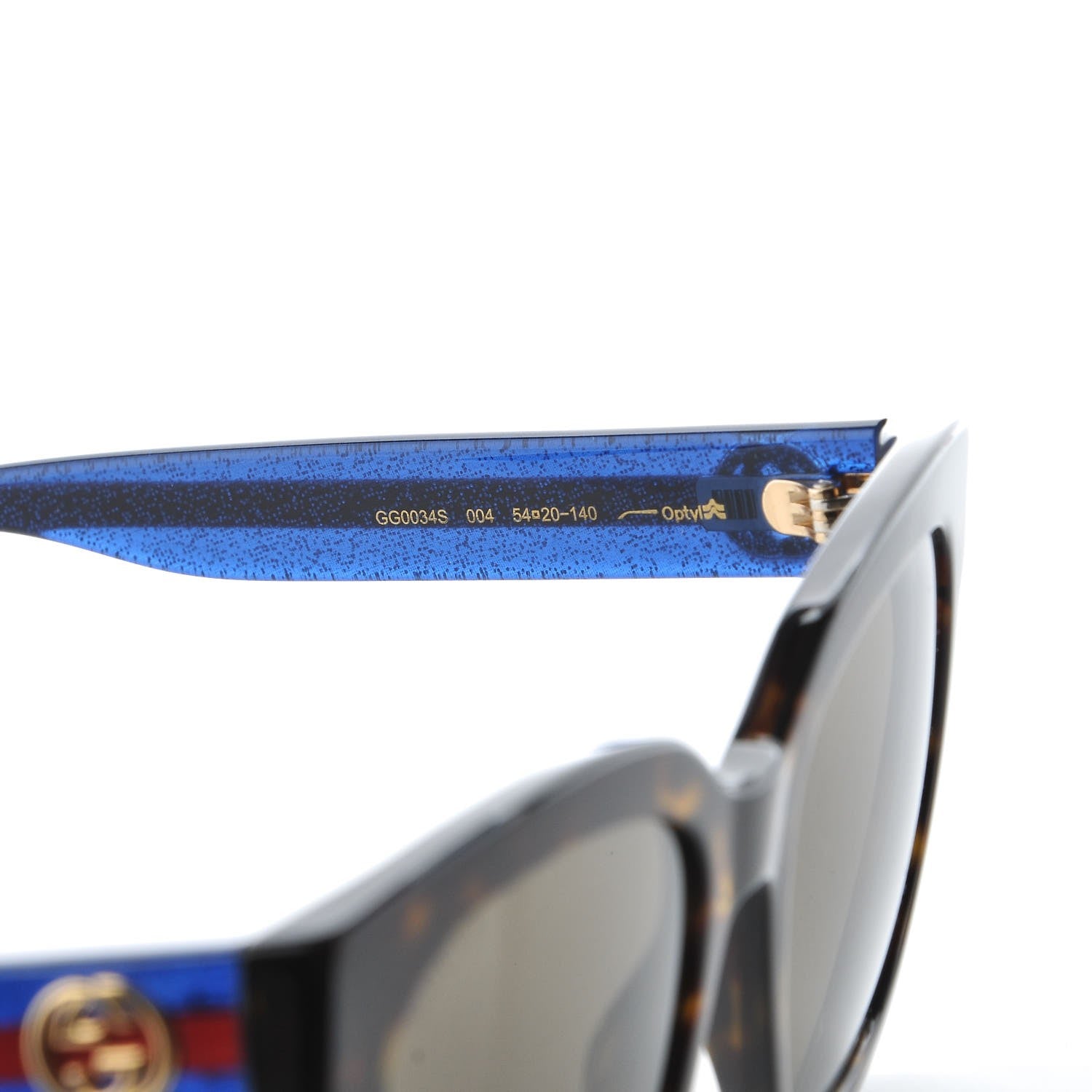 Gucci Web Sunglasses GG0034S Blue Havana 8 of 9