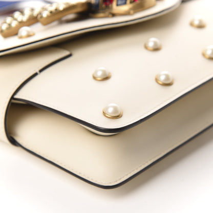 Gucci Nappa Pearl Studded Mini Queen Margaret Broadway Shoulder Bag Mystic White 6 of 10