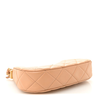 Chanel Crumpled Calfskin Quilted Braided CC Hobo Beige 4 of 11
