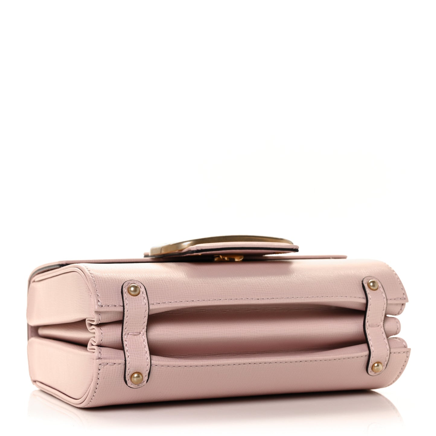 Grainy Calfskin VLogo Stud Sign Shoulder Bag Rose Quartz