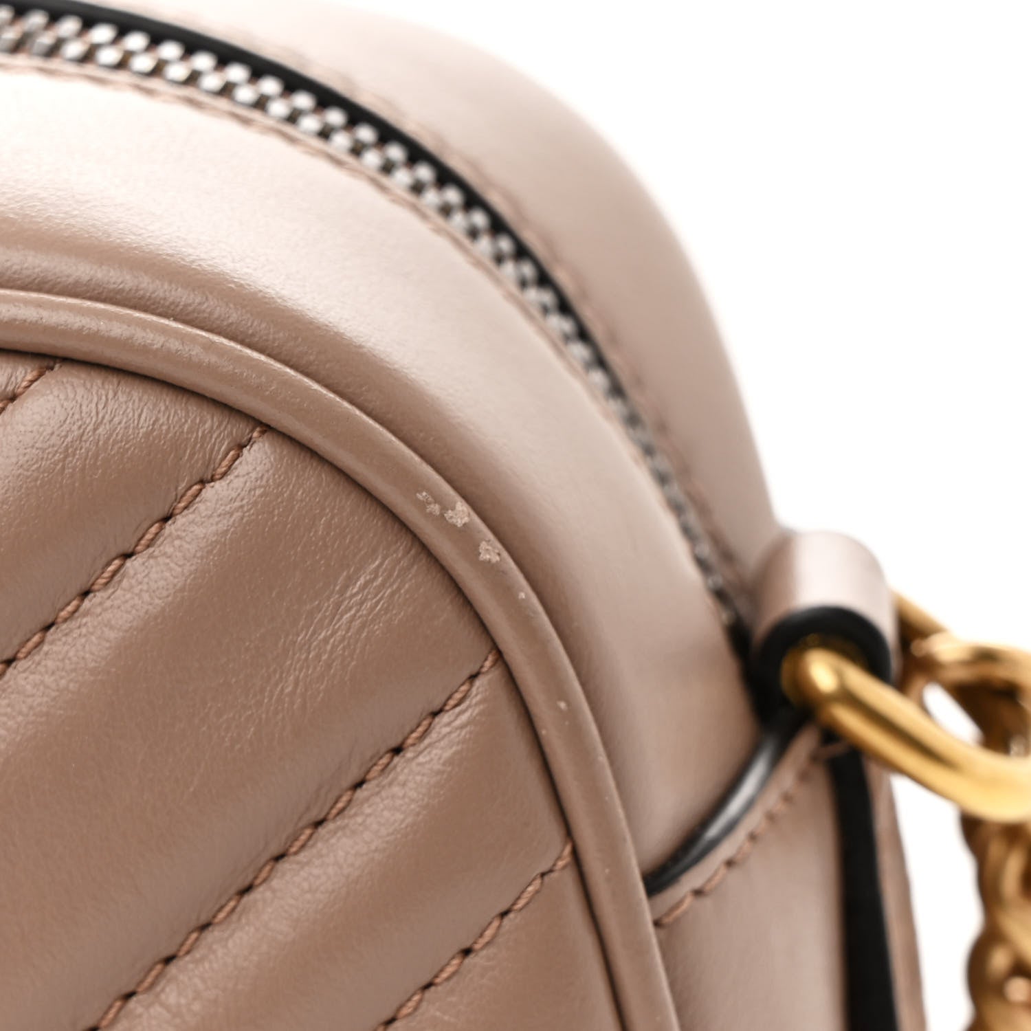 Gucci Calfskin Matelasse Small GG Marmont Chain Shoulder Bag Porcelain Rose 12 of 14