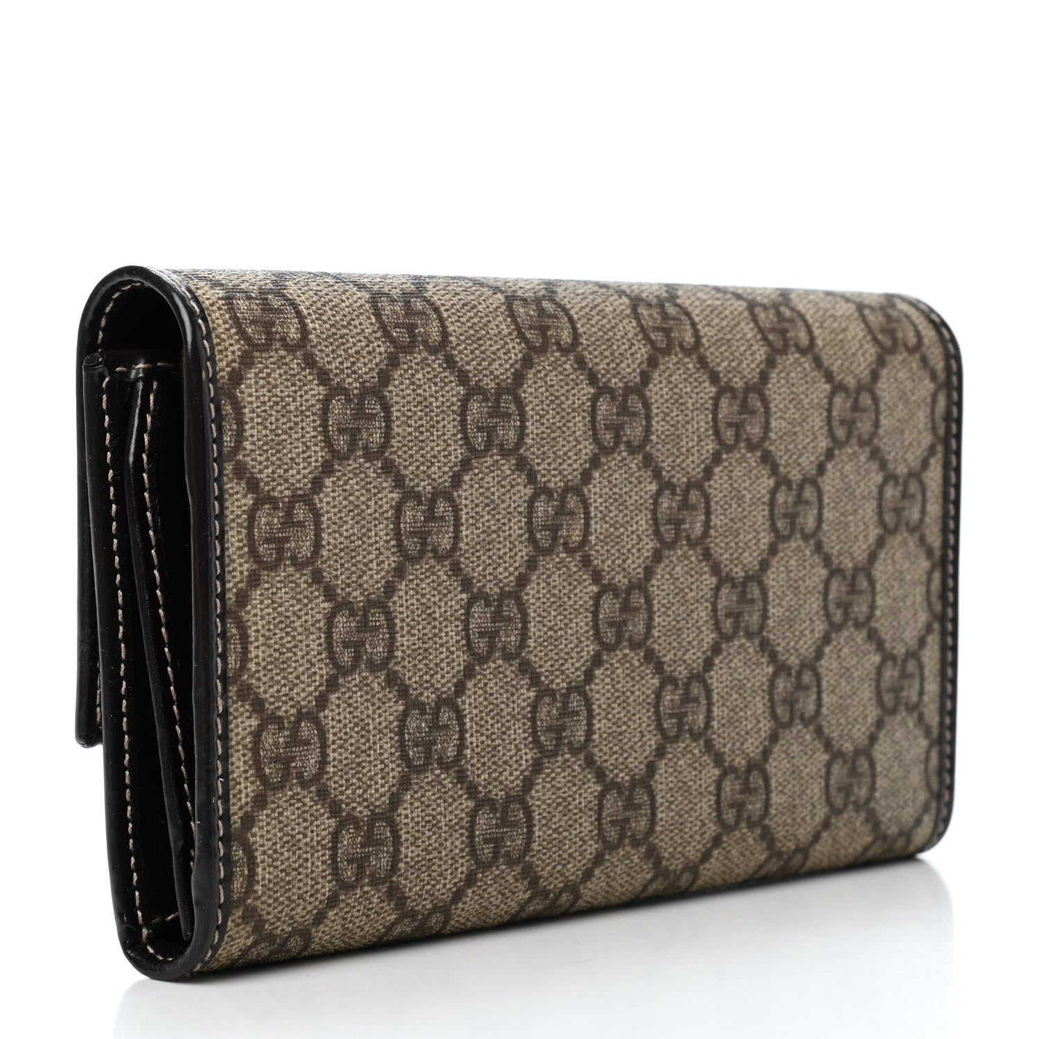 Gucci GG Plus Monogram Joy Continental Snap Oranizer Wallet Beige Ebony Dark Brown 2 of 4