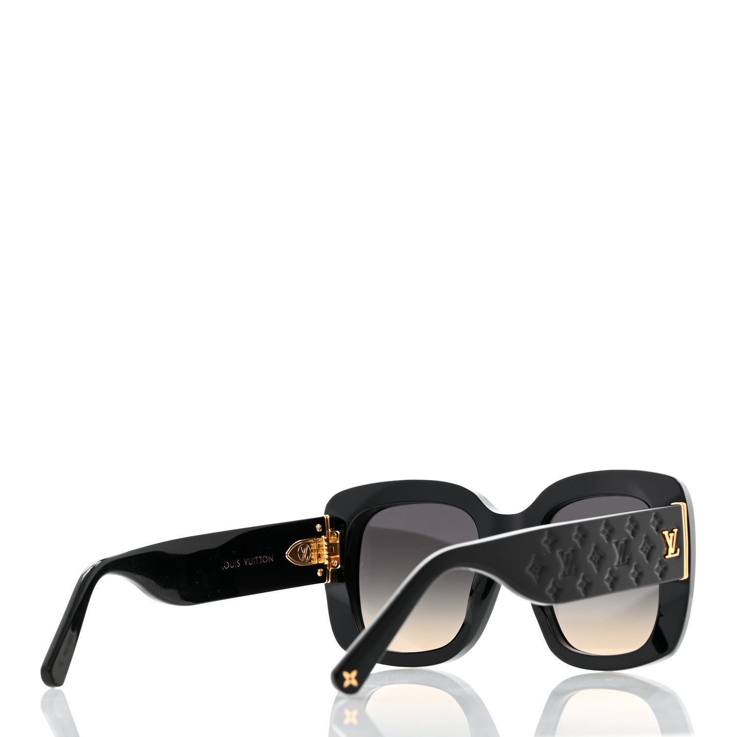 Louis Vuitton Acetate LV Empreinte Square Sunglasses Z1611E Black 4 of 7