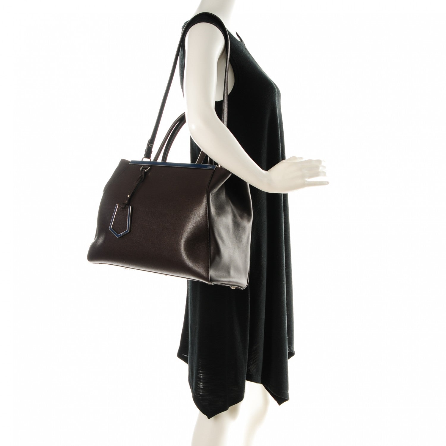 Fendi Vitello Elite Regular 2Jours Tote Caffe Noir 2 of 7