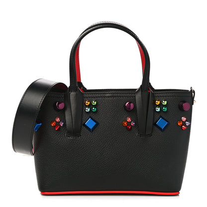 Christian Louboutin Calfskin Embellished Mini East West Cabata Tote Black 1 of 10