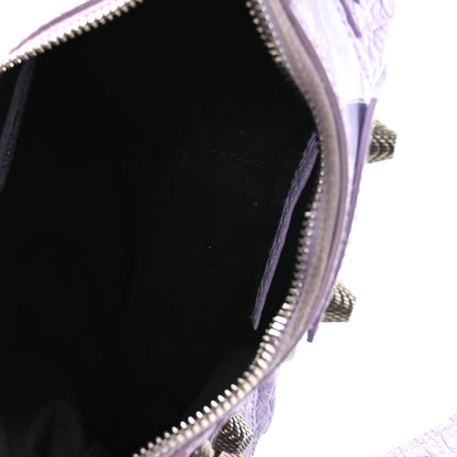 Balenciaga Extra Supple Calfskin Crocodile Embossed Le Cagole Shoulder Bag XS Lilac 6 of 11