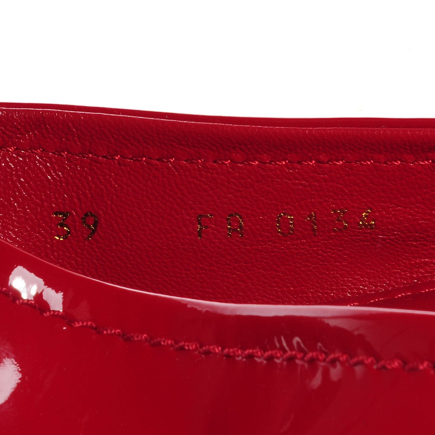 Patent Calfskin Oxford Ballerina Flats 39 Rouge