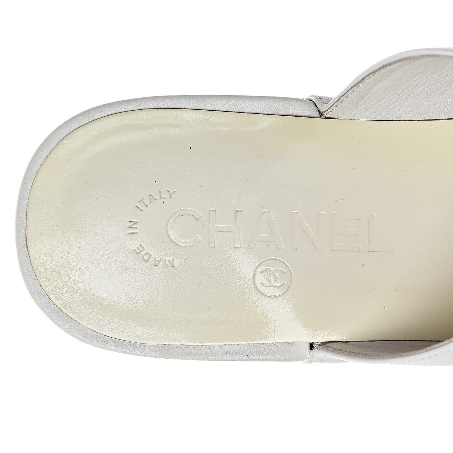 Calfskin Cork Cap Toe CC Clogs 38 White Black