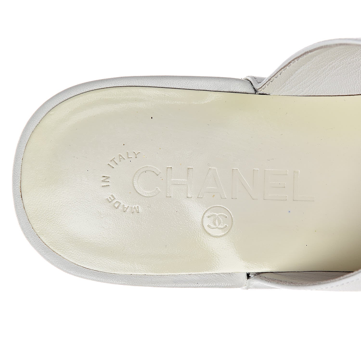 Chanel Calfskin Cork Cap Toe CC Clogs 38 White Black 7 of 12