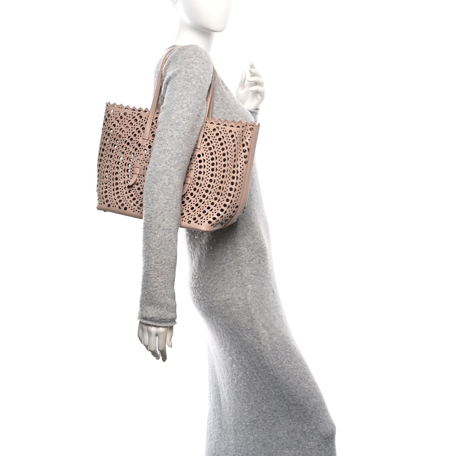 Alaia Calfskin Vienne Tote Sable 2 of 12