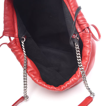 Saint Laurent Lambskin Teddy Drawstring Bag Eros Red 6 of 14