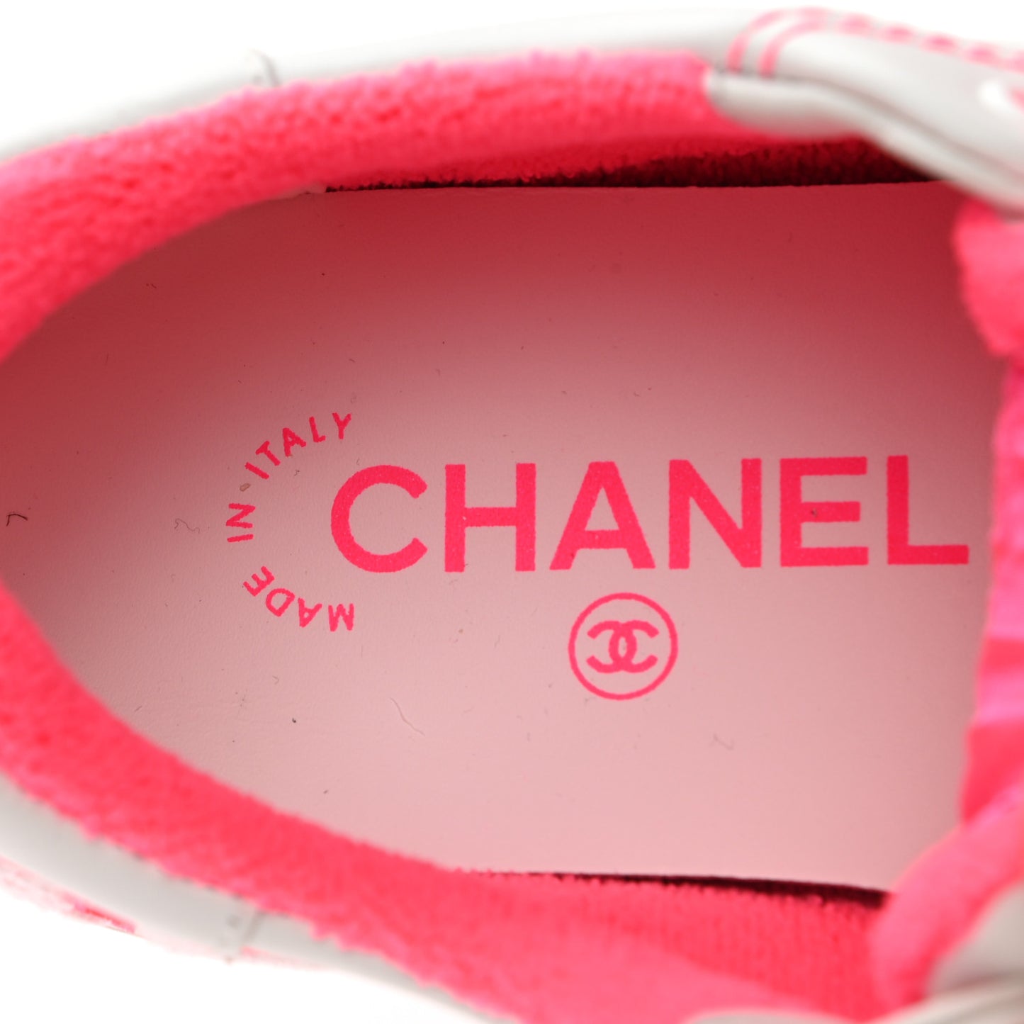 Calfskin Womens Logo Sneakers 36 Fuchsia White