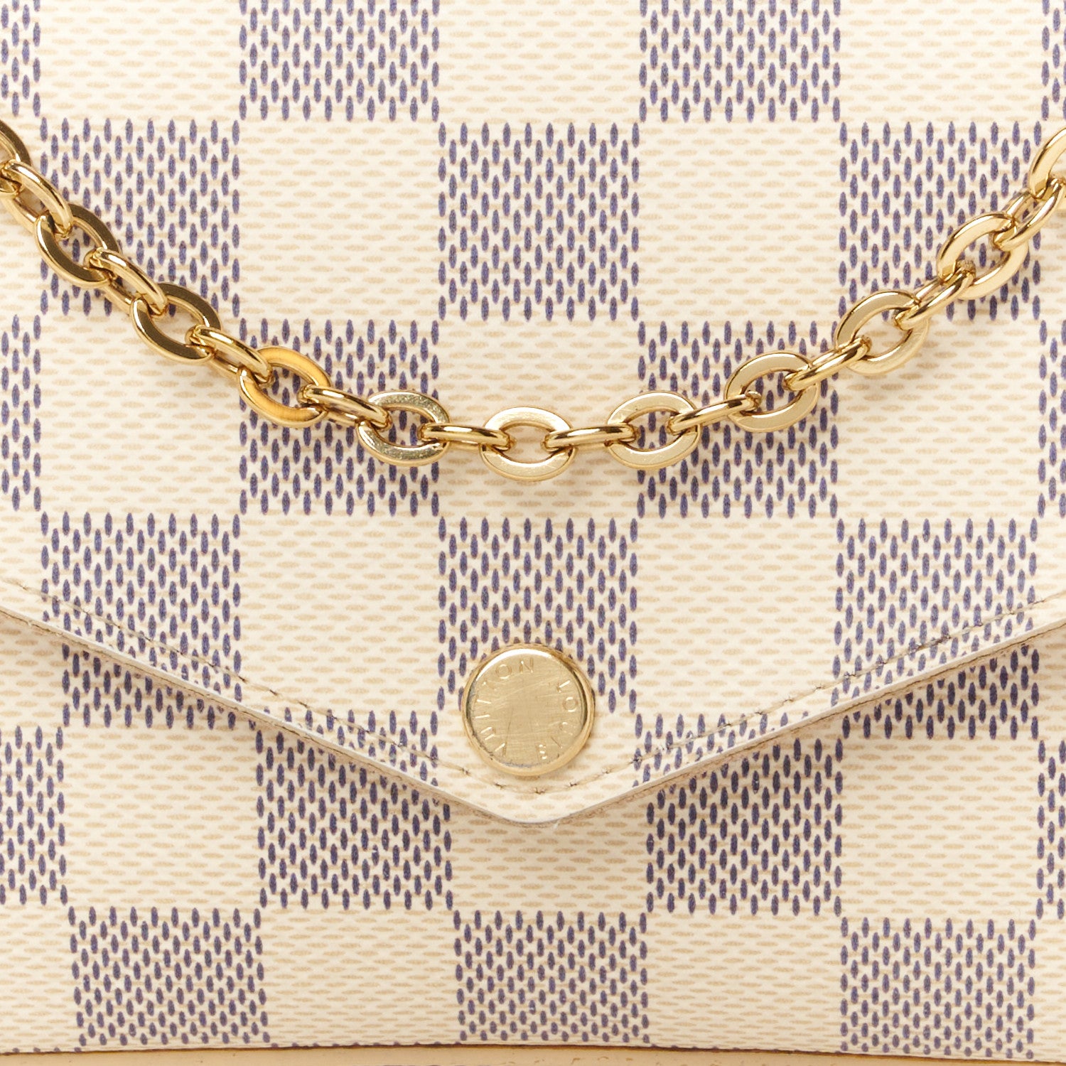 Louis Vuitton Damier Azur Pochette Felicie Chain Wallet Rose Ballerine 9 of 12